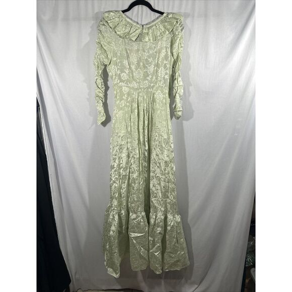 NEW byTiMo [ Large ] Floral Jacquard Long Sleeve‎ Maxi Dress in Pistachio Green - Picture 13 of 16
